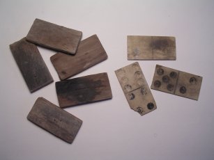 Remains of several old dominoes