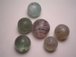 Old glass marbles
