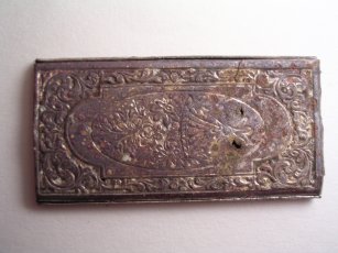 Reverse side of the Sharp's needle case